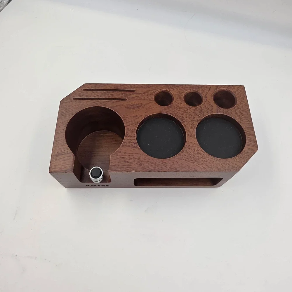 KNODOS Rosewood Espresso Tamping Station 54mm for Breville Portafilter Holder O3